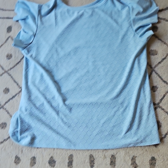 Light Blue Ruffle Sleeve Top - Picture 5 of 5